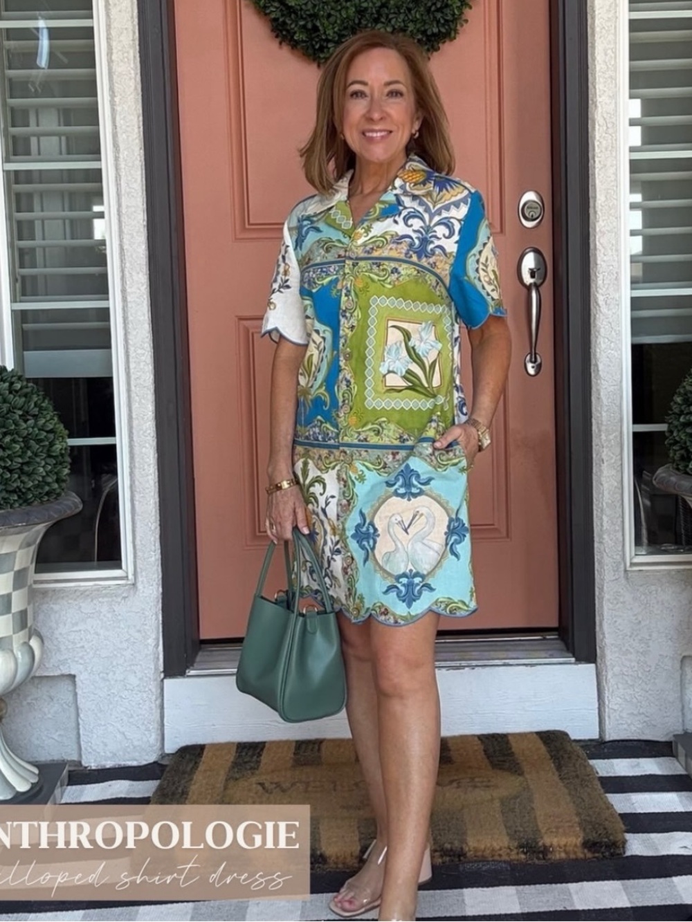 NWT Farm Rio Scalloped Shirt Dress